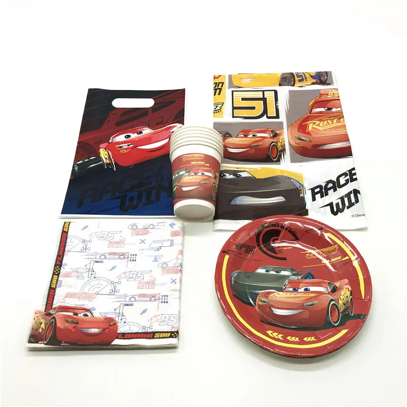 

Disney Cars Theme McQueen Paper Cup Plate Napkins Wedding Festival Kid Birthday Theme Party Gift Bag Decoration Supply 47Pcs/lot
