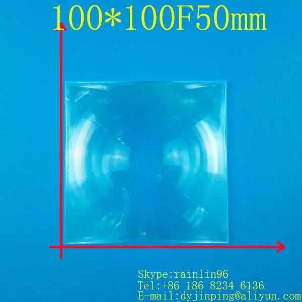 

100*100MM Square Fresnel Lens Focal length 50mm,Concentrated amplification,Optical transmittance 90%,magnification 4-5 times