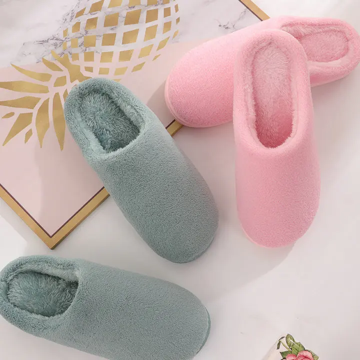 2018 Soft New Winter Warm Bedroom Winter Home Slippers Shoe Women Men Soft Cozy Cotton Shoes Woman Slipper (9)