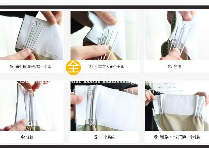 How to install the curtain hooks