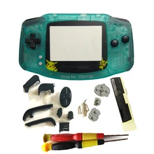 Лидер продаж; черные Пуговицы свечение кристалла зеленый цвет Корпус В виде ракушки Серебристые игры крышка подходит для gameboyadvance чехол с мультфильма объектива