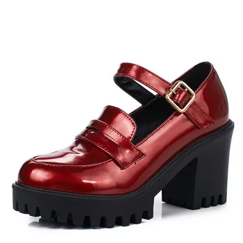 

Spring and summer new restoring ancient ways round head thick high-heeled leisure waterproof Taiwan