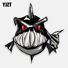 Yjzt 13.3 cm * 14 cm personalidade animal piranha estilo do carro decoração adesivo de carro decalque pvc 5-0142