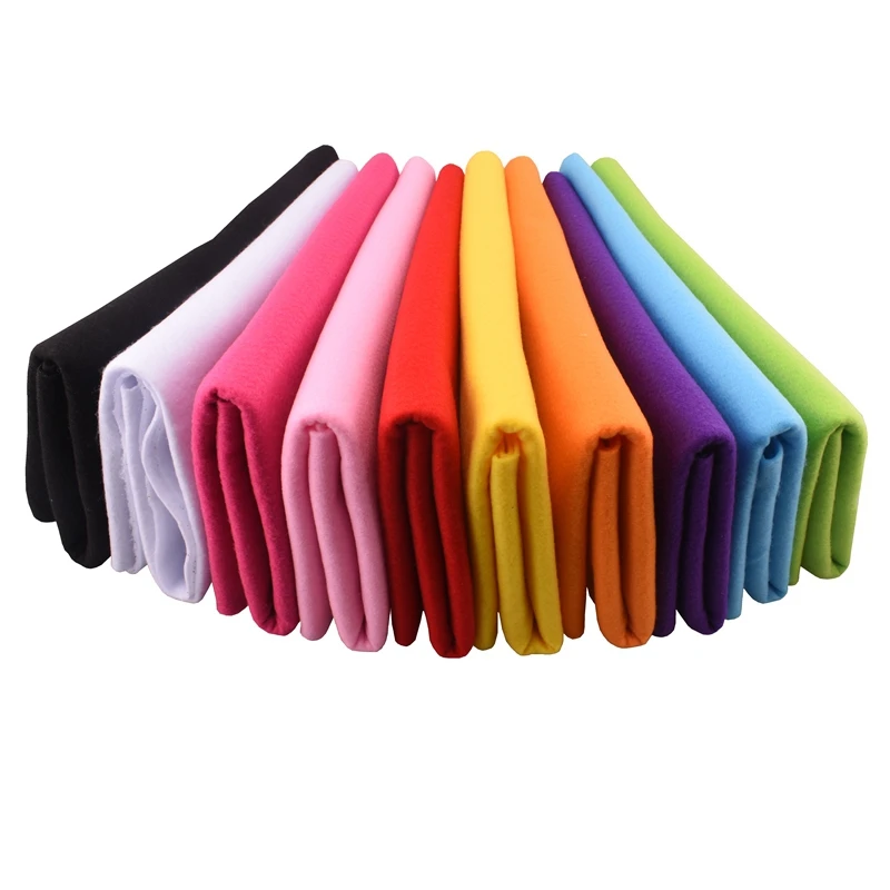 Soft Felt Non Woven Felt Fabric 10color 1.5mm Thickness Polyester Home Decoration Pattern Bundle For Sewing Dolls 45x45cm