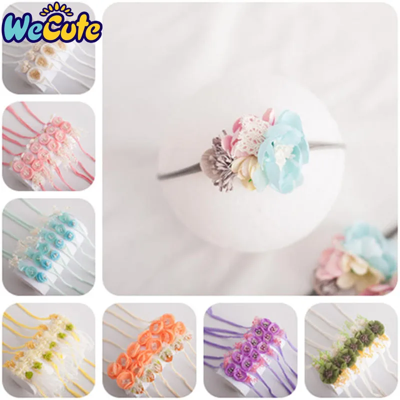 Wecute/Новинка, 1 шт., аксессуары для волос головной убор для новорожденных, реквизит для фотосессии, нейлоновая повязка на голову для новорожденных, головной убор для фотосессии ручной работы