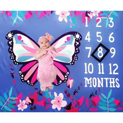 Новое Детское полотно для фотографического фона С Рисунком бабочки для новорожденных креативный месяц одеяло для младенцев реквизит для
