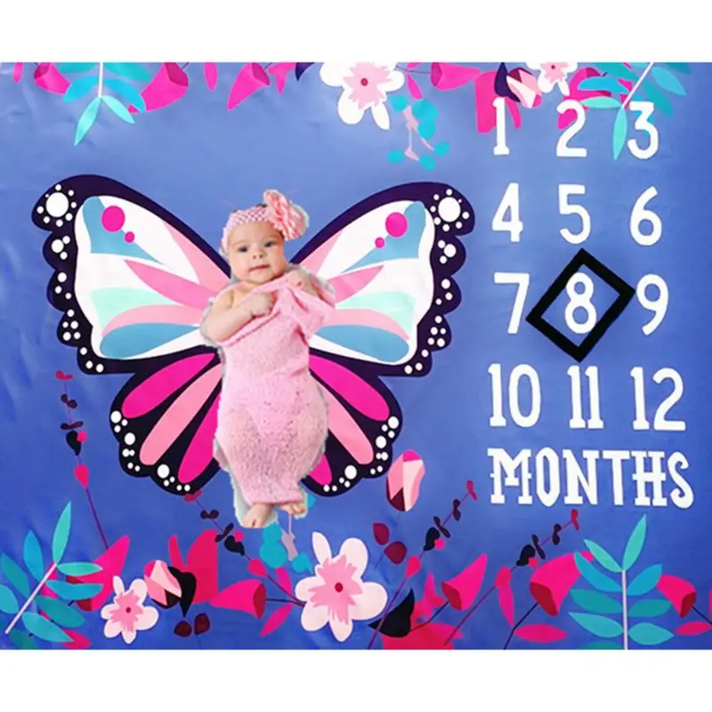 

New Baby Photo Background Cloth Butterfly Pattern Newborn Creative Month Blanket Infants Photography Props