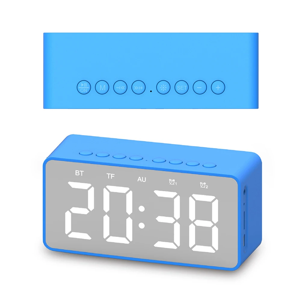 BT506 Wireless LED Display Mini Mirror Screen Alarm Clock Bluetooth Speaker Gift hot