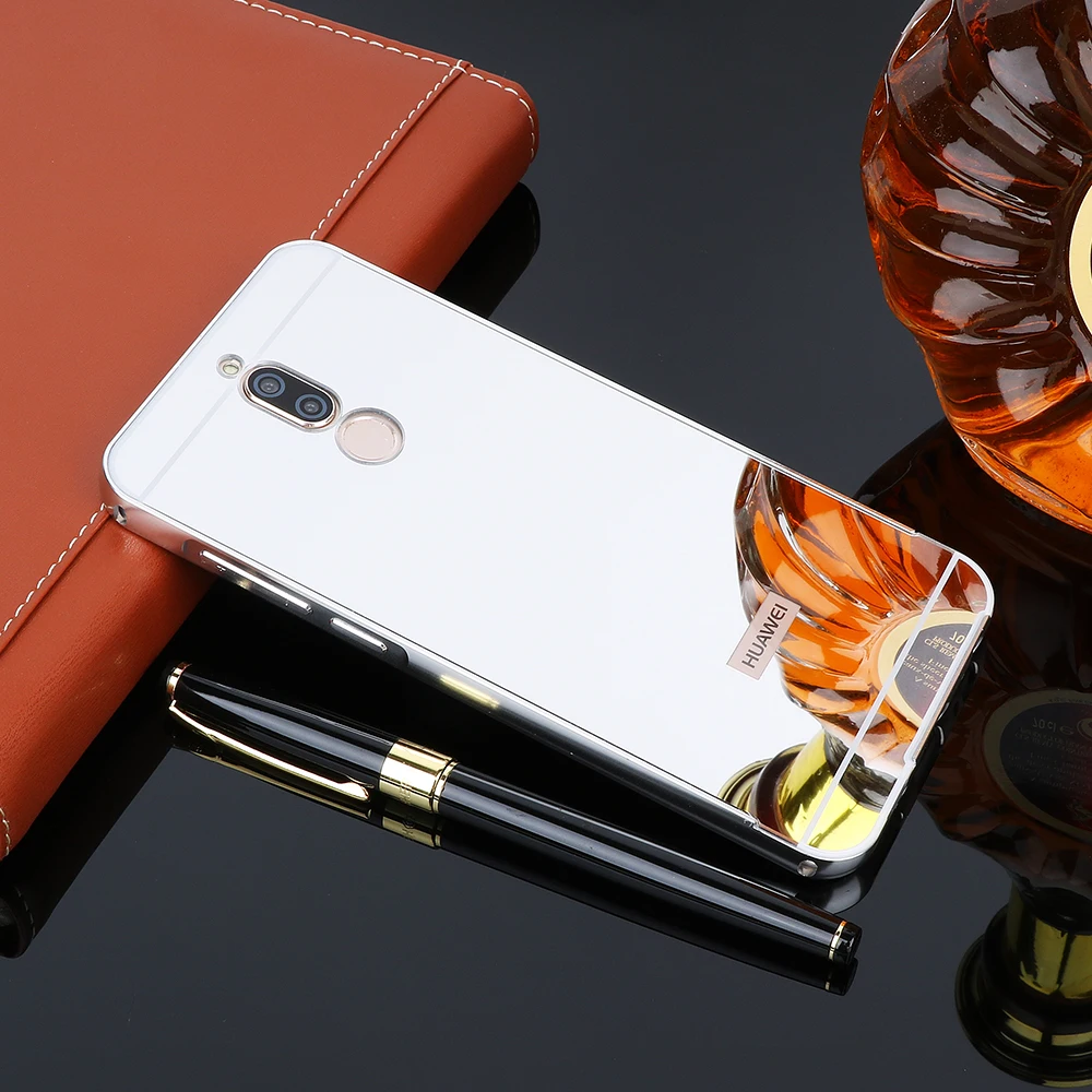 Модные Роскошные зеркальные чехлы из розового золота для huawei Nova 2i алюминиевая металлическая рамка задняя крышка для Nova 2i 5,9"