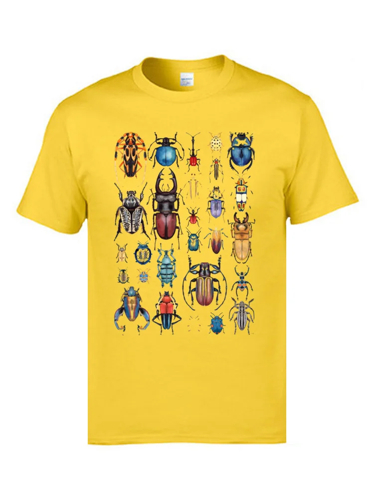 Beetle Collection 8896 Slim Fit Youth Top T-shirts Round Collar Short Sleeve 100% Cotton Tops Shirts Casual Tshirts Beetle Collection 8896 yellow