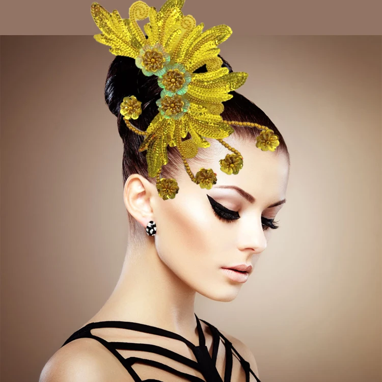 

Folk Dance Show Adult Dance Skirt Headdress Flower Female Headpiece Square Dance Flower