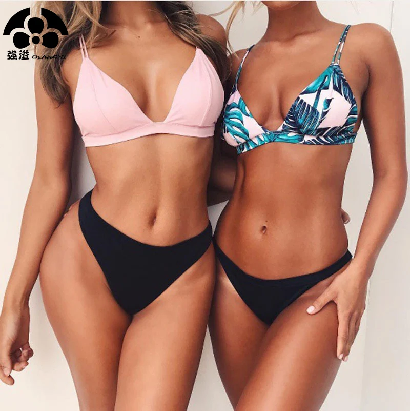 

QIANG YI 2019 Summer Push Up Bikini Set Sexy Swimwear Women Swimsuit Female Strap Top Bathing Suit Brazilian Styles Beach Wear