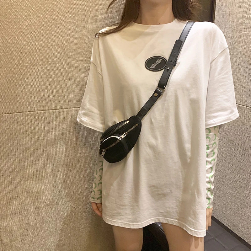 2019 летние топы в Корейском стиле, свободные футболки с короткими рукавами и принтом женская футболка femme (R66634)