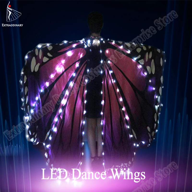 Leuchtende Feenflügel Mit LED - Teleskopstange Für 140-180cm Erwachsene