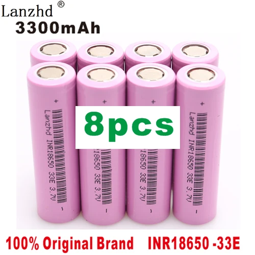 Новинка Оригинальная литий-ионная INR18650-33E 3,7 v 3300mAh 18650 литиевая аккумуляторная батарея для аккумуляторов фонарика(1 шт-8 шт - Цвет: 8 PCS