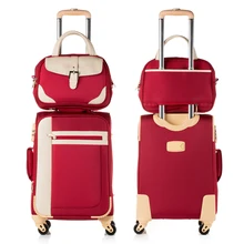 Zeal luggage oxford fabric picture box universal wheels travel bag soft box13 20 24 suitcase female,two pieces sets luggage set