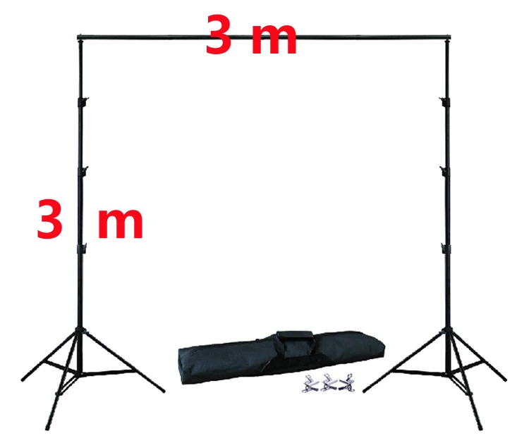 

10Ft X 10Ft FREE BACKGROUND HOLDER 3M X 3M Adjustable Background Stand Kit 4pcs Clamps 1pc Carrying Bag