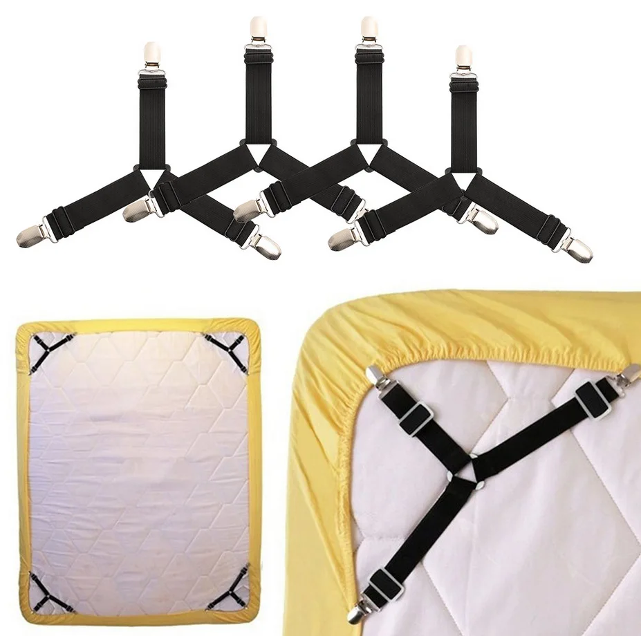 4 шт. треугольная кровать матрас зажимы для пакетов захваты ремни-подвески держатель с креплением