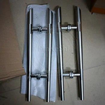 

H shape polished stainless steel glass door pull handles 600mm