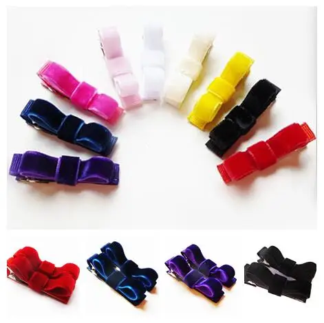 velvet hair bow clips4