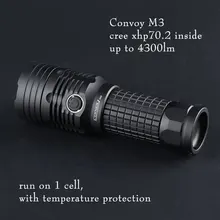 Convoy M3 z cree xhp70.2, do 4300lm, wbudowana ochrona temperaturowa, latarka 26650, latarka