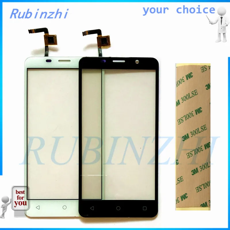 

RUBINZHI 5.0" 3M Tape Moible Phone Touchscreen Sensor For Tele2 Maxi Touch Screen Digitizer Replacement Panel Front Glass