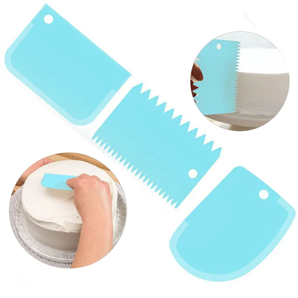 TTLIFE 3 шт./компл. Лидер продаж высокое качество красочные Многофункциональный нерегулярные зубной кромкой для самостоятельного приготовления мороженого скребок Набор форм для выпечки тортов инструменты