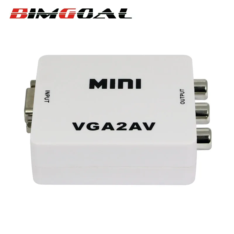 

1080P Mini VGA to AV RCA Converter with 3.5mm Audio VGA2AV/CVBS+Audio Convertor for HDTV PC