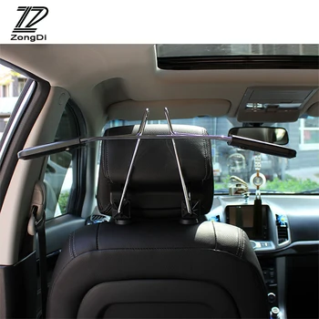 

ZD 1Pcs Car hanger metal stainless steel headrest hanger for Ford Focus 2 3 VW Passat B6 B5 B7 B8 Toyota Avensis Skoda Rapid