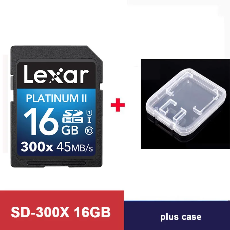 Оригинальная флеш-карта Lexar SD 300x16 GB 32GB SDHC 45 МБ/с. карта памяти cartao de memoria Class 10 U1 USH-I карта памяти для карт камеры - Емкость: 300X-16GB-plus-case