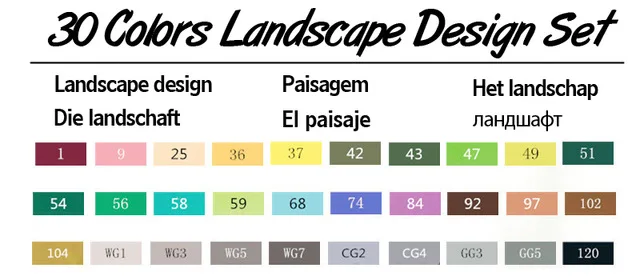 TOUCHNEW 30/40/60/80 Цвет двойной головкой набор маркеров для живописи алкоголя эскиз Маркеры Ручка для художника для рисования манга дизайн искусство Сделано в Китае - Цвет: 30 landscape
