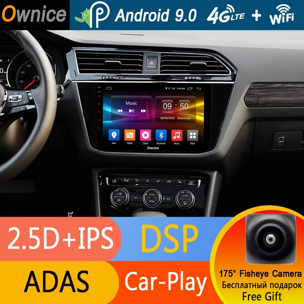 Excellent 10.1" IPS 4G RAM+32G ROM Android 9.0 octa 8 core Car DVD GPS Navigation Radio for Volkswagen VW Tiguan 2017 Car Play DSP CarPlay 1