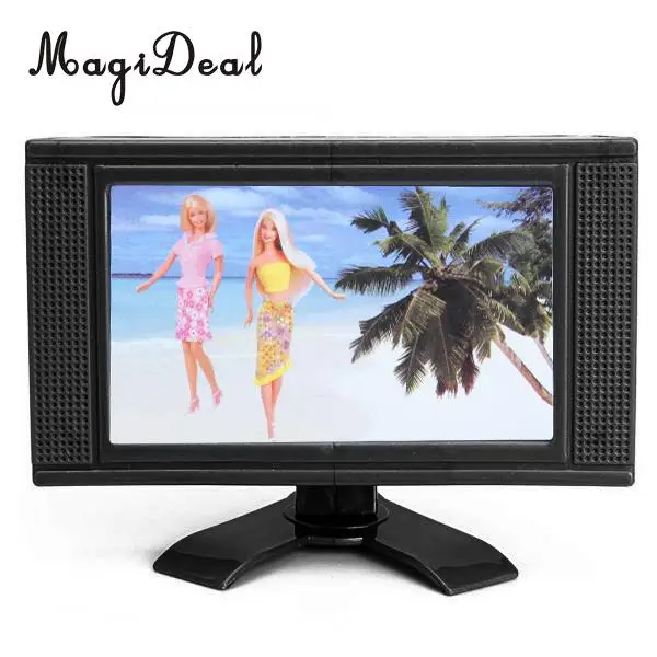 Dollhouse Stylish Entertainment Family Room LCD TV 3 3/8 Inch for Dolls House Simulation Appliances Furniture Decor Acc