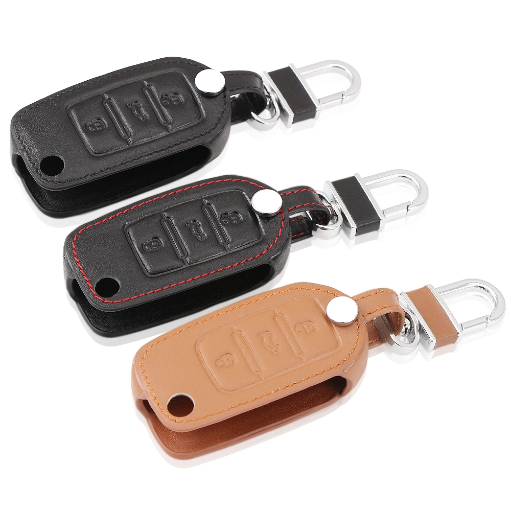 Кожаный чехол для ключей VW Polo Passat B5 Golf 4 5 6 Jetta Mk6 Tiguan CrossFox Plus Eos Scirocco автомобильного