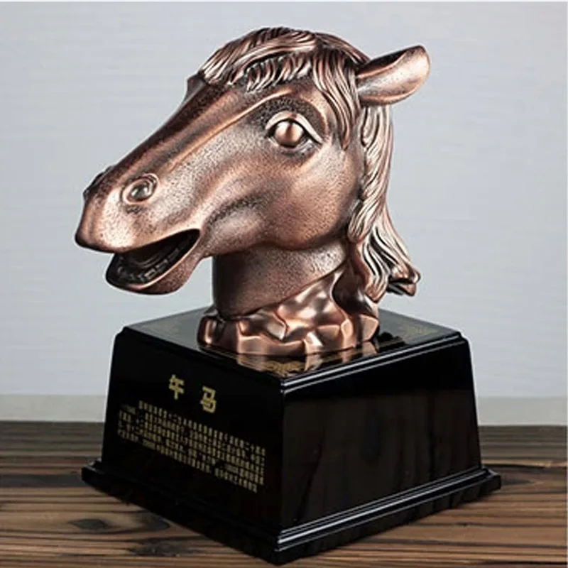 

Animals Bust Simulation Chinese Zodiac Horse Statue Resin Art & Craft Home Decoration Accessories For Living Room L2247