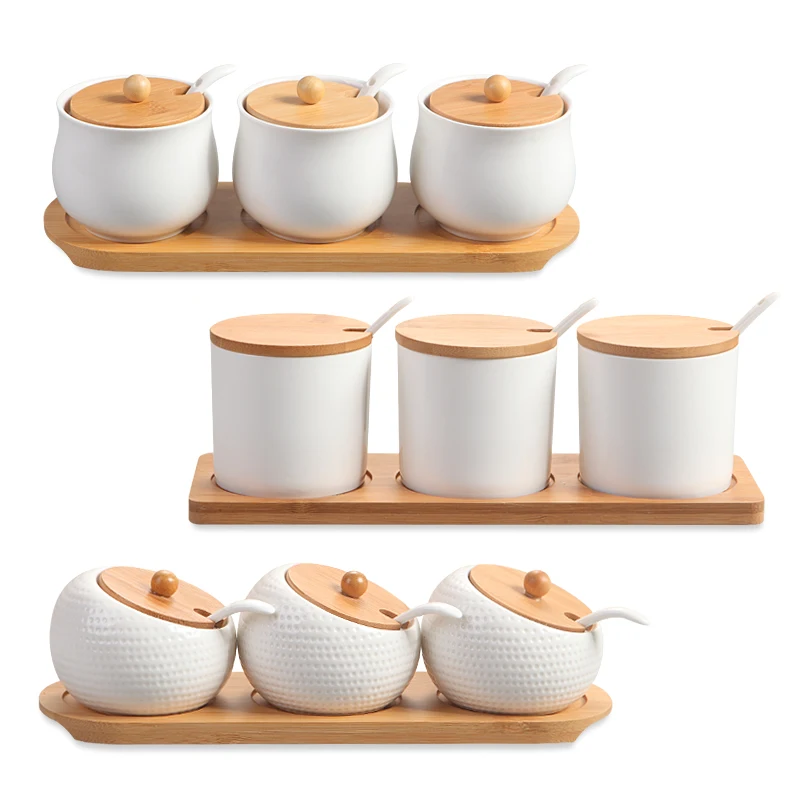 

Ceramic Seasoning Box Salt Jar Seasoning Jar Seasoning Jar Household Kitchen Combination