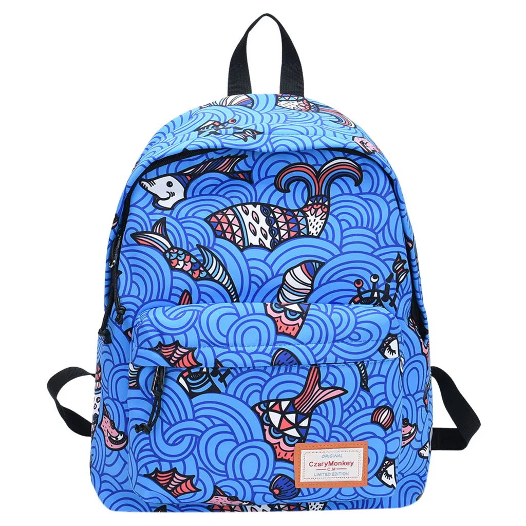 

Women Ladies Leisure Fashion Cartoons Graffiti Shoulders Bag Travel Teenage Korean Style Fashion Backpack Bag Prints #JX