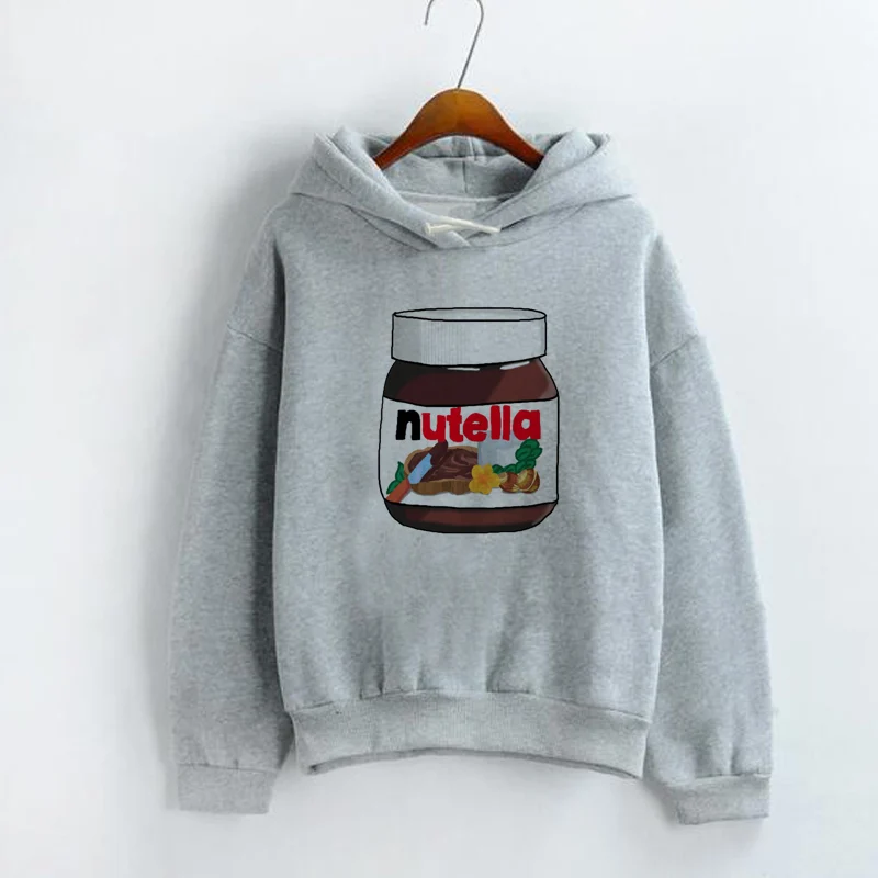 Толстовка с изображением шоколадной пасты Nutella, Женская забавная толстовка с капюшоном, джемпер для женщин, пуловер с капюшоном Harajuku - Цвет: 7