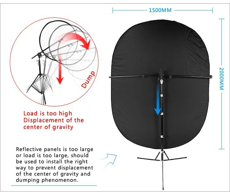 fotografia photo studio light reflector bracket grip holder 68 180 cm Holding cross Arm boom reflector