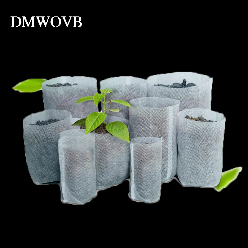 DMWOVB различные размеры биоразлагаемые нетканые мешки для питомника выращивания