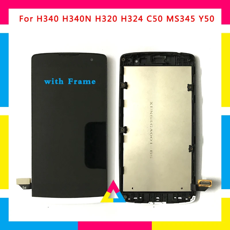 

LCD Display Screen With Touch Screen Digitizer Assembly For LG Leon H340N H320 H340 H324 C50 MS345 Y50 No Frame or with Frame