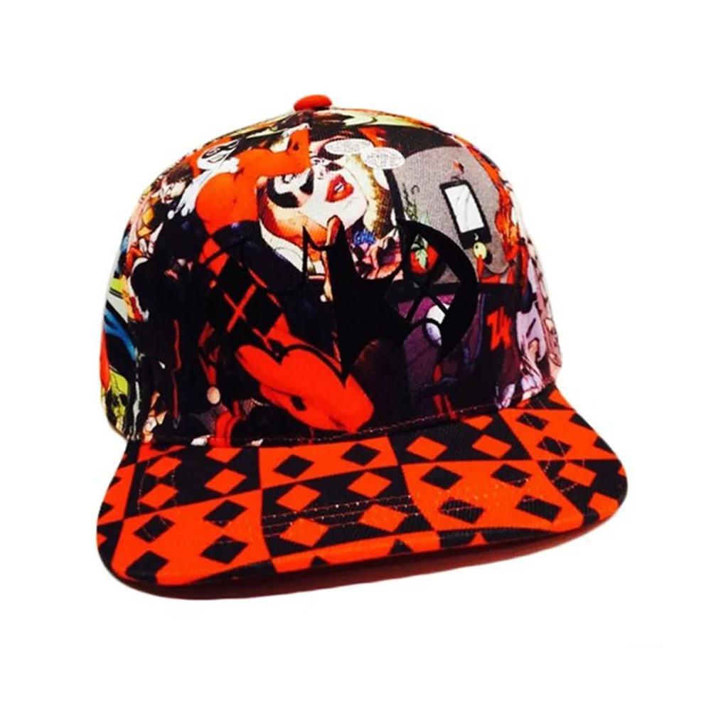 Кепка отряда самоубийц, шляпа Харли Квинн, бейсболка Джокер, новая солнцезащитная Кепка в стиле хип-хоп, косплей