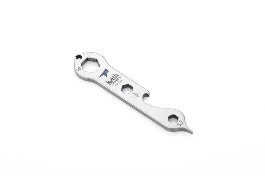 Abridor de Garrafa Hexagonal de Titânio Edc para Acampamento e Caminhadas Keith Chave Inglesa Portátil Multifuncional Ferramenta 4 Ferram. atividade ar livre