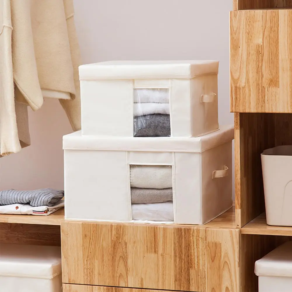 

Storage Box Simple Oxford Folding Kitchen Multi-purpose Clothes Toy Book Debris Organizer Home Wardrobe Storage Box