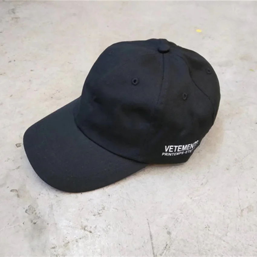 

2019 Vetements Caps High Quality Cotton Men Women Vetements Hats Fashion Black Baseball Cap Skateboard Vetements Caps