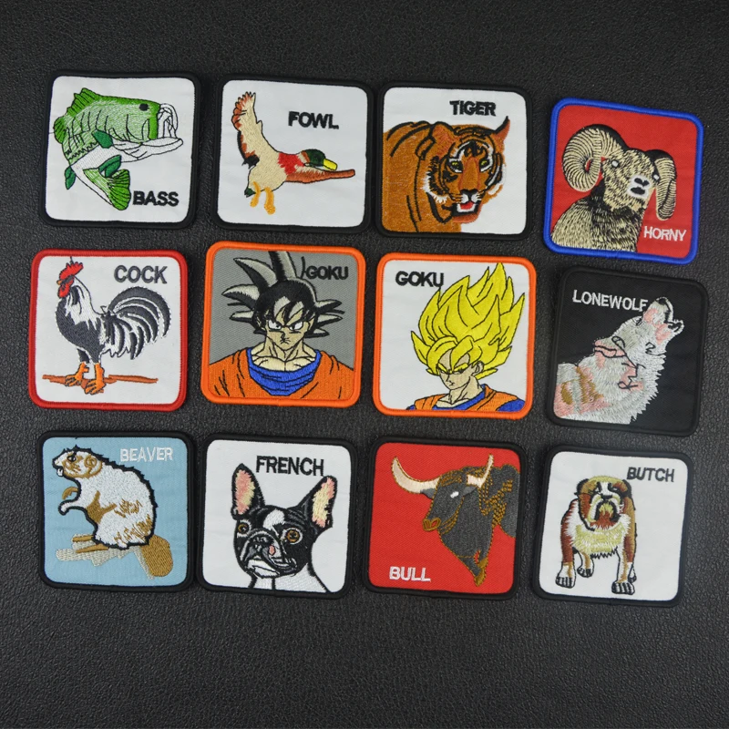 

YiCai Newest GOKU embroidery animal tiger iron patches for clothing