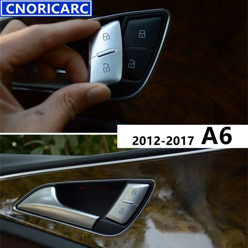

CNORICARC Car Door Unlock Switch Button Cover Trim Sequin For Audi A6 2012-17 ABS Chrome Interior Seat Memory Button Sticker