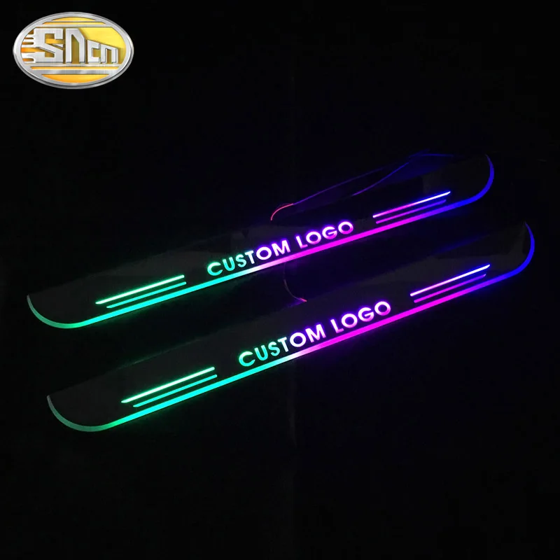 

Custom Logo Colorful Acrylic Dynamic LED Welcome Pedal Car Scuff Plate Trim Door Sill For Mercedes Benz W221 W222 V222 S350 S500