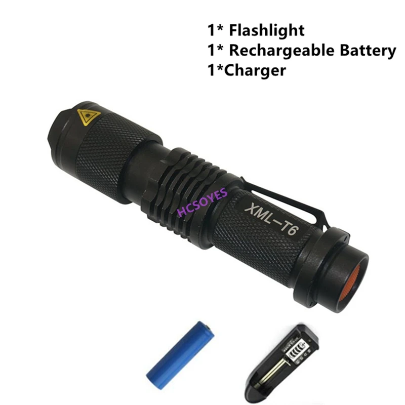 Mini Portable torch Waterproof LED Flashlight CREE XML T6 Modes Zoomable LED Torch penlight Linterna hight power led