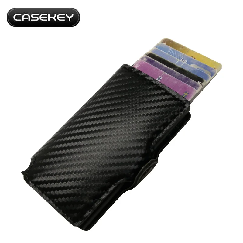 2019 CaseKey мужской бумажник из углеродного волокна с отделением для монет и RFID